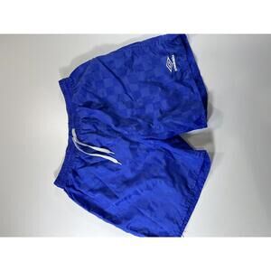 Umbro Blue Checkered Athletic Shorts with Drawstring Waist